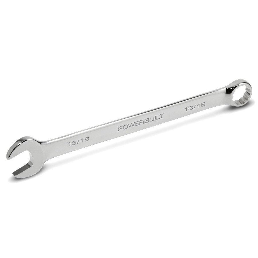 Tools Powerbuilt | Powerbuilt 13/16 Inch Fully Polished Long Pattern Sae Combination Wrench 640445