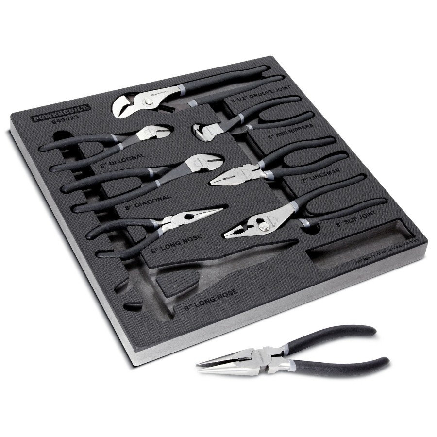 Tools Powerbuilt | Powerbuilt Pro Tech 8 Piece Professional Mechanics Pliers Set 949023