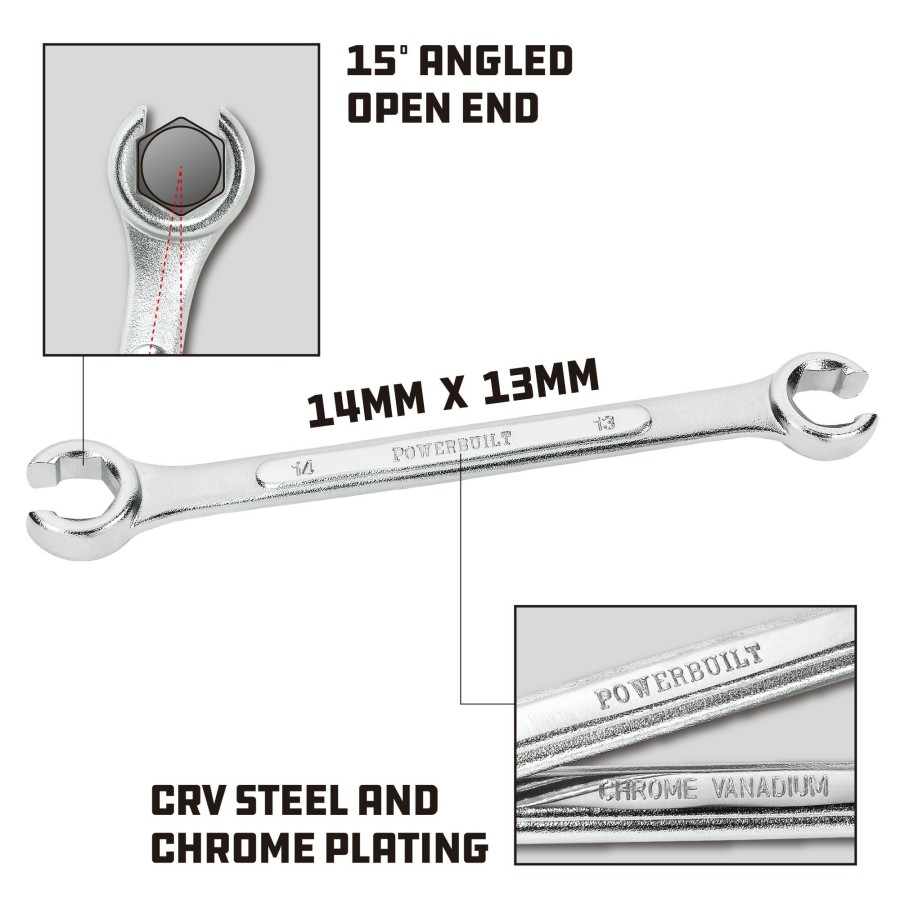 Tools Powerbuilt | Powerbuilt 13 X 14 Mm Metric Flare Nut Wrench 644038