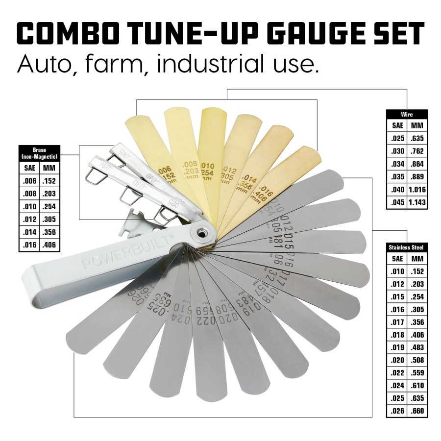 Tools Powerbuilt | Powerbuilt 24-Blade Combo Tune-Up Gauge 648518