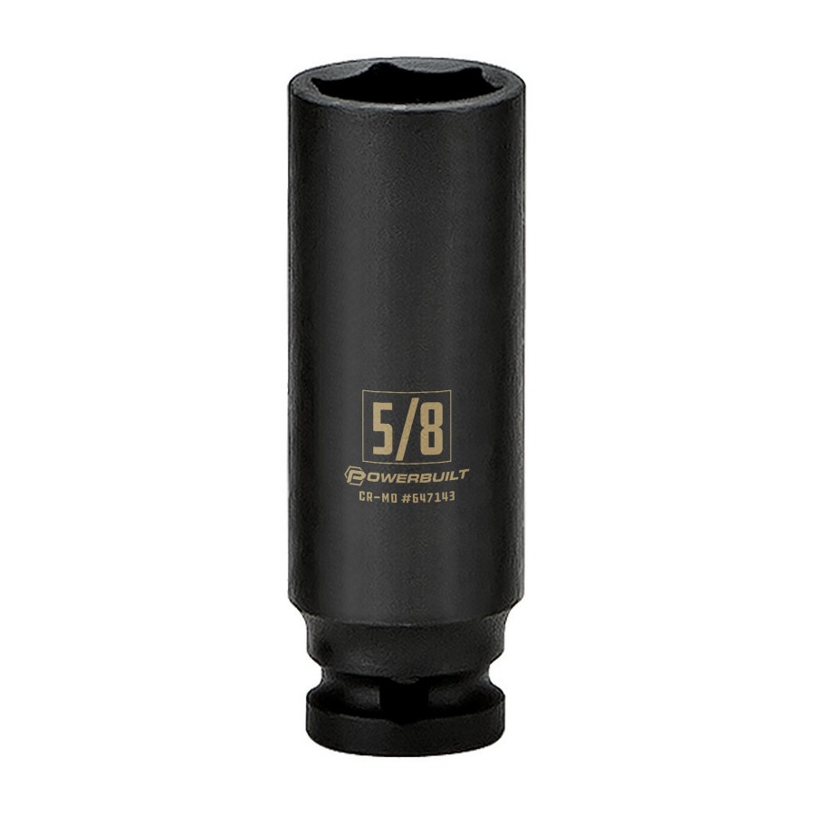 Tools Powerbuilt | Powerbuilt 3/8 In. Drive X 5/8 In. 6 Point Deep Well Impact Socket 647143