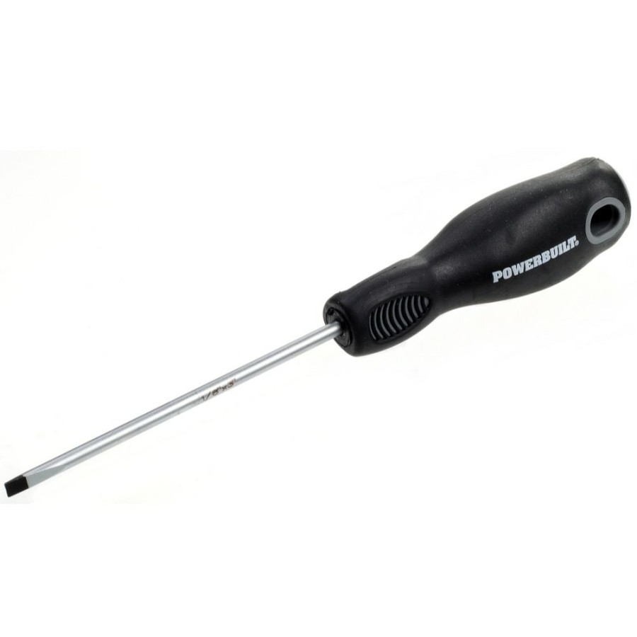 Tools Powerbuilt | Powerbuilt 1/8 X 3 Inch Slotted Screwdriver With Double Injection Handle 646130