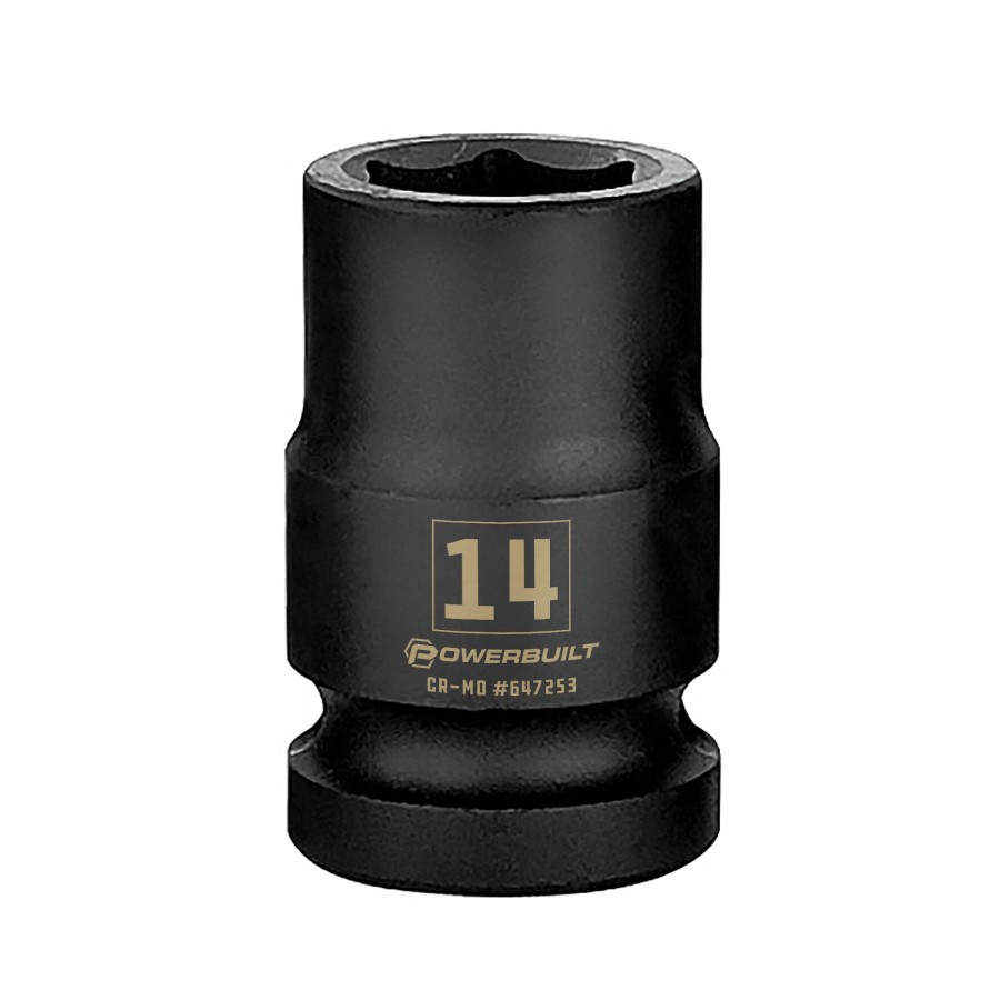 Tools Powerbuilt | Powerbuilt 3/8 In. Drive X 14 Mm 6 Point Impact Socket 647253