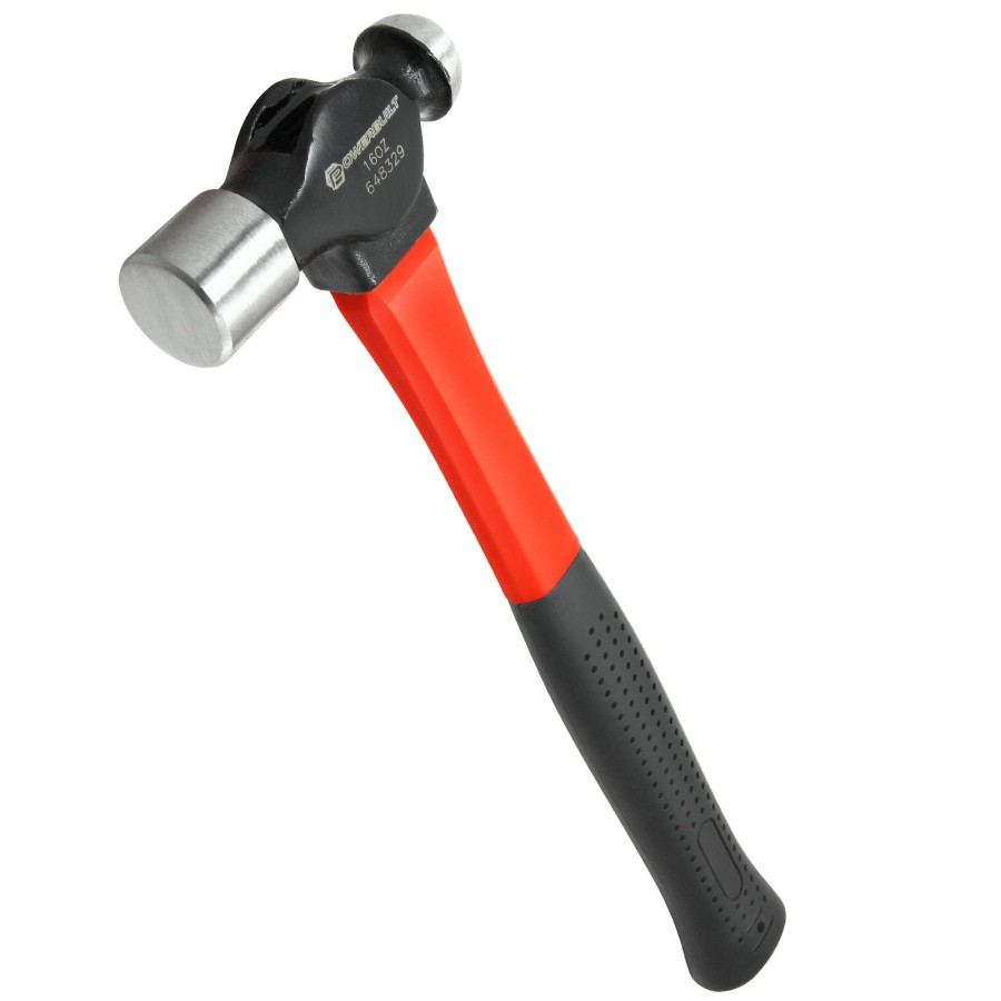 Tools Powerbuilt | Powerbuilt 16 Oz. Ball-Peen Hammer With Fiberglass Handle 648329