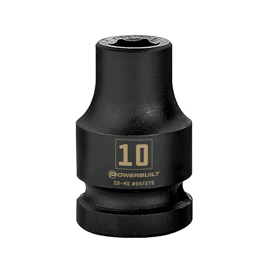 Tools Powerbuilt | Powerbuilt 1/2 Inch Drive X 10 Mm 6 Point Impact Socket 647279