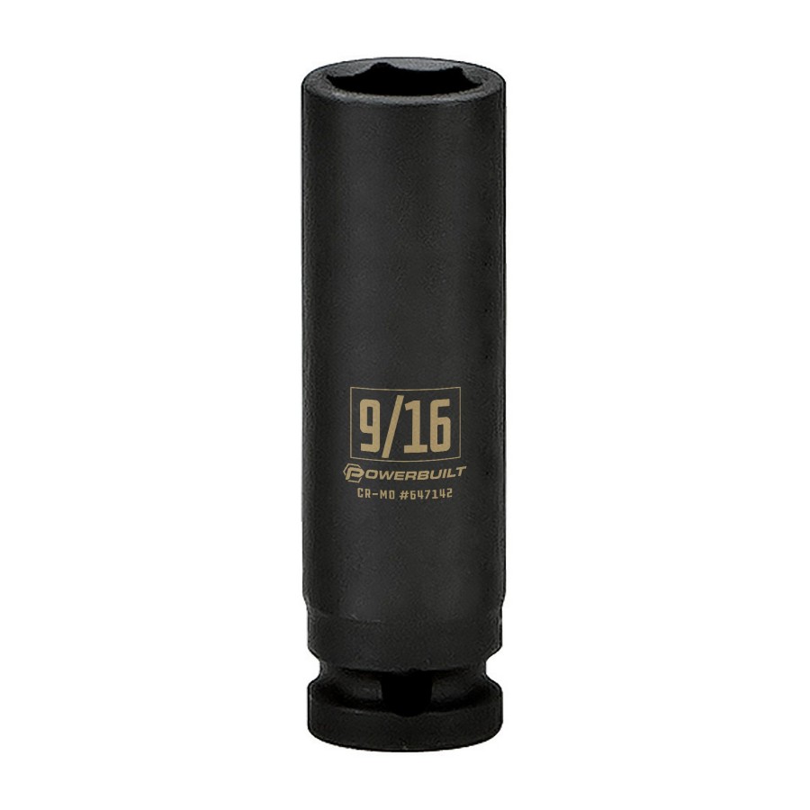 Tools Powerbuilt | Powerbuilt 3/8 In. Drive X 9/16 In. 6 Point Deep Well Impact Socket 647142