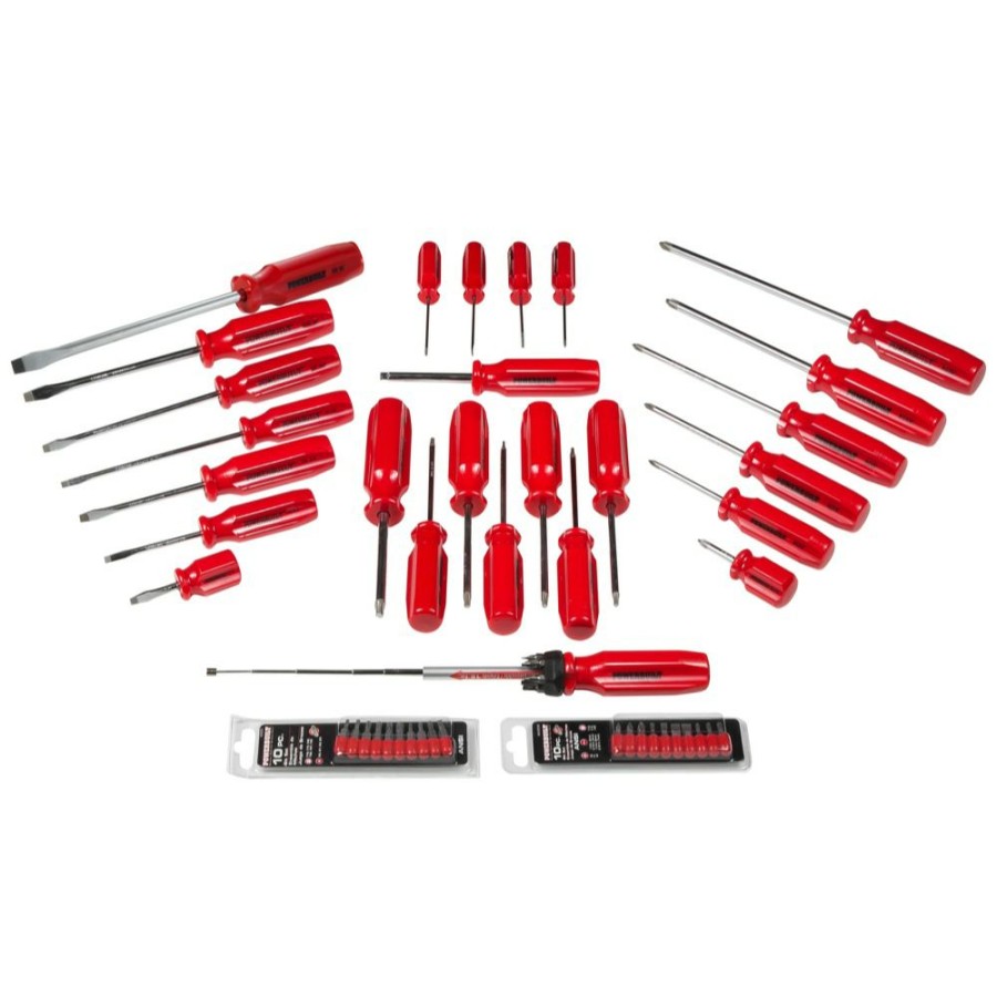 Tools Powerbuilt | Powerbuilt 50 Piece Screwdriver Bit Driver Set Chrome Vanadium Shafts 941512