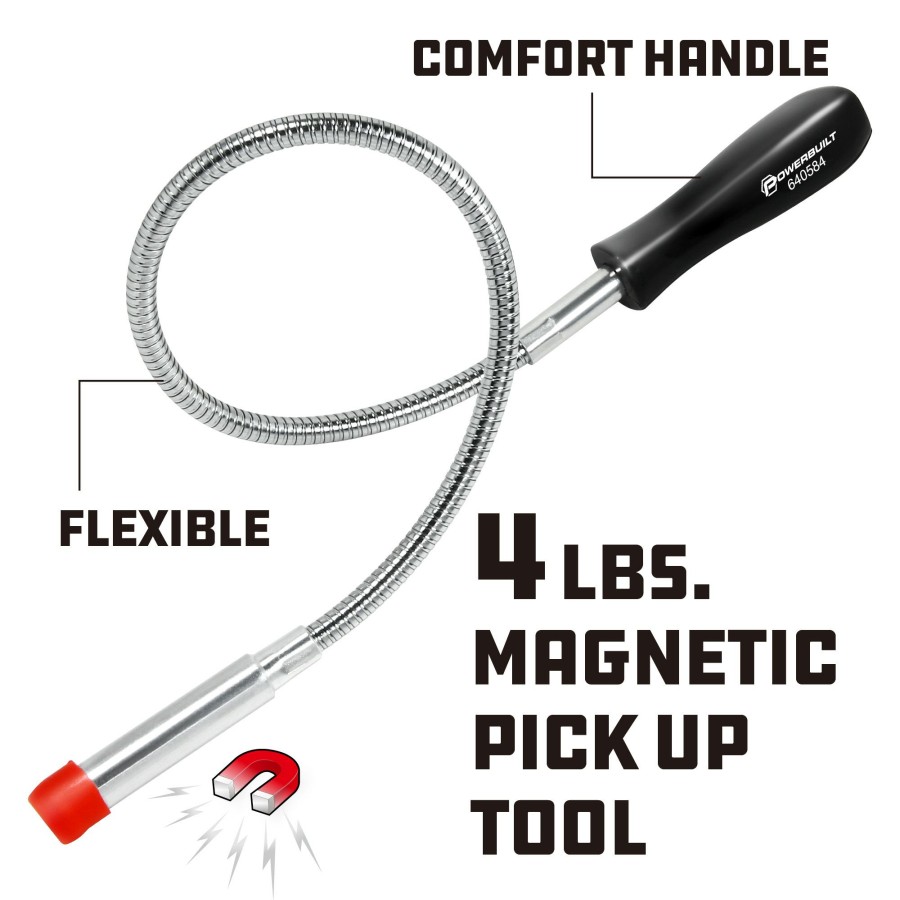 Tools Powerbuilt | Powerbuilt 4Lb Telescoping Magnetic Grabber Pick Up Tool Reaches 2 Feet 640584