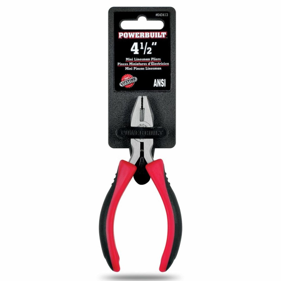 Tools Powerbuilt | Powerbuilt 4-1/2 Inch Mini Linesman Pliers 640413