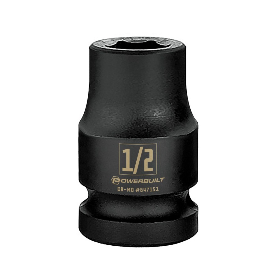 Tools Powerbuilt | Powerbuilt 1/2 Inch Drive X 1/2 Inch 6 Point Impact Socket 647151