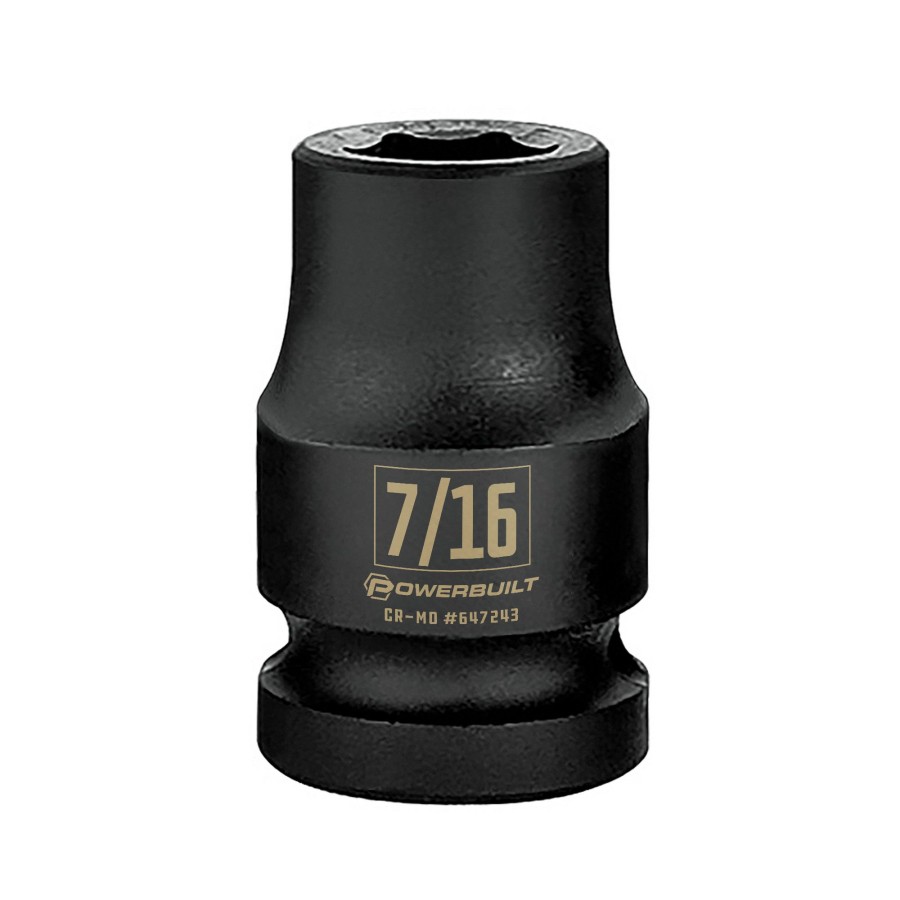 Tools Powerbuilt | Powerbuilt 3/8 In. Drive X 7/16 In. 6 Point Impact Socket 647243