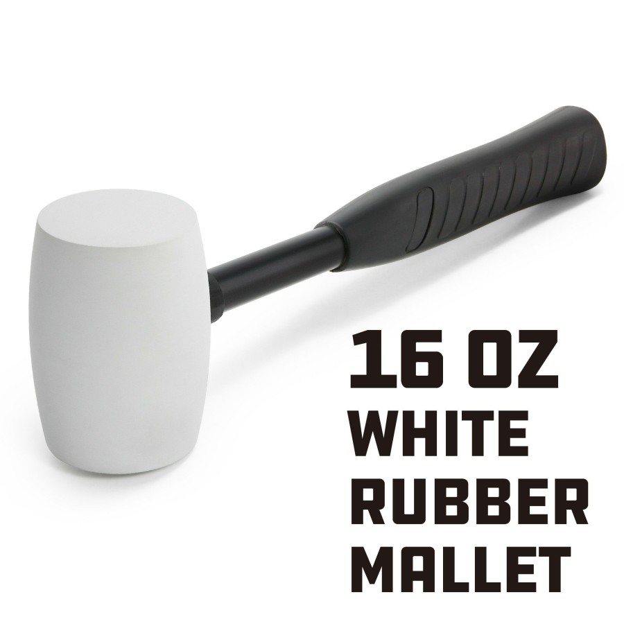 Tools Powerbuilt | Powerbuilt 16 Ounce White Rubber Mallet 648336