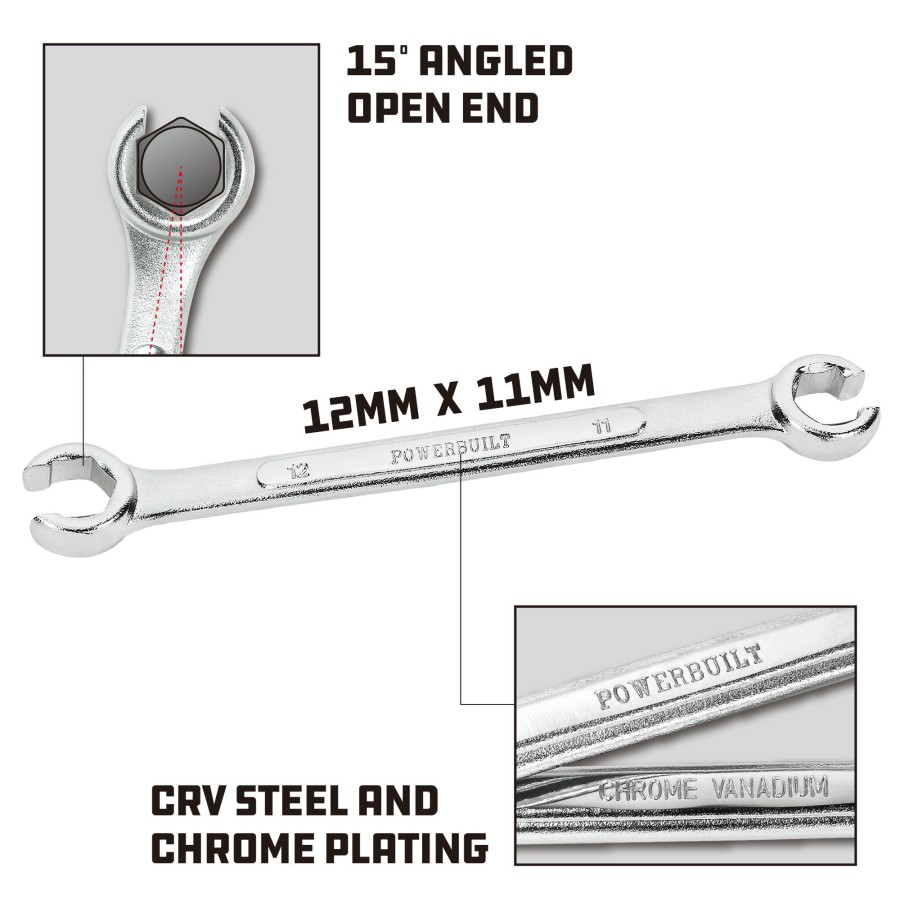 Tools Powerbuilt | Powerbuilt 11 X 12 Mm Metric Flare Nut Wrench 644037