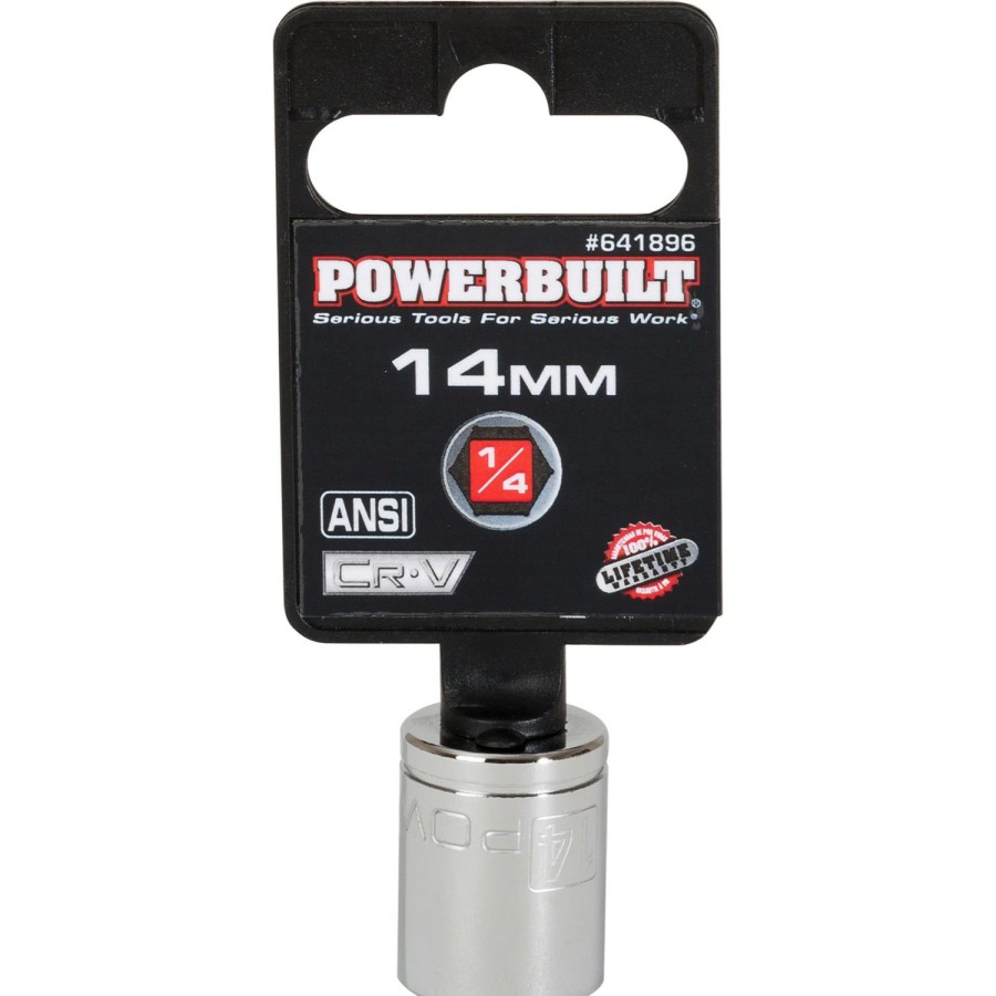 Tools Powerbuilt | Powerbuilt 1/4 Inch Drive X 14 Mm 6 Point Shallow Socket 641896