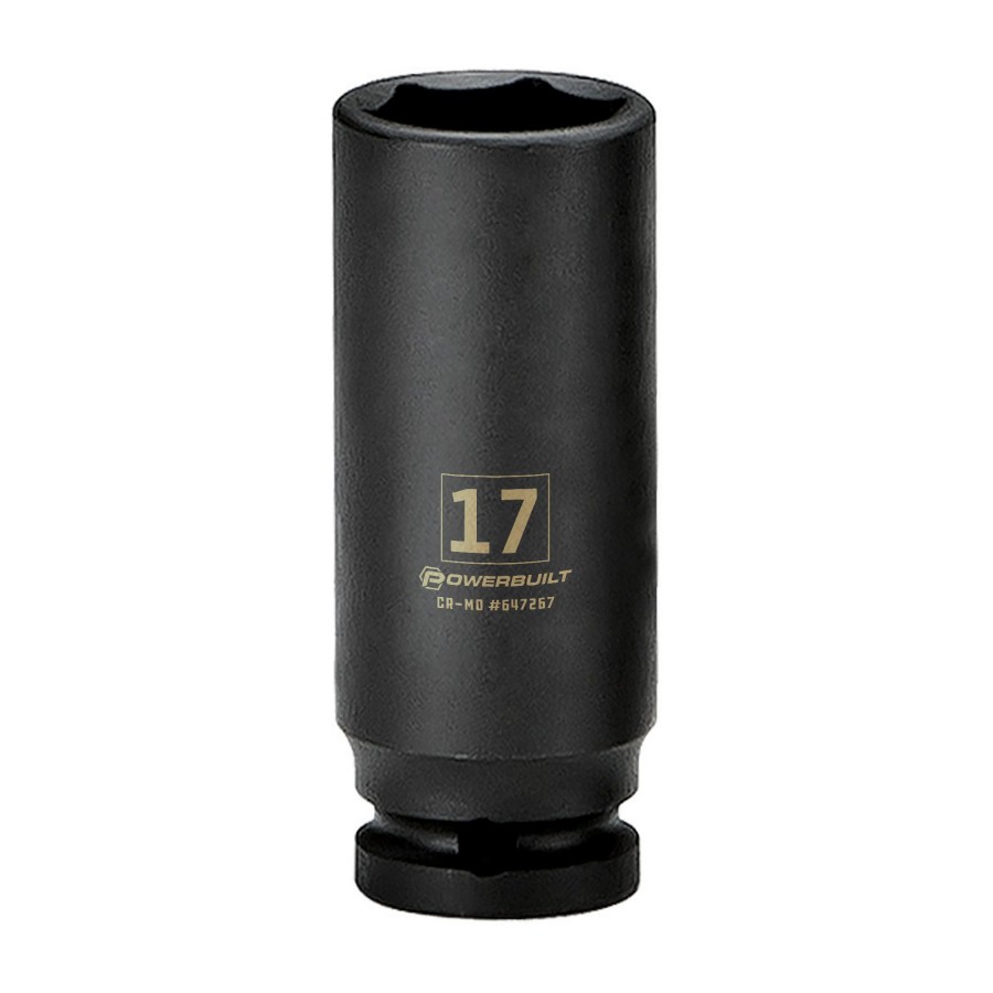 Tools Powerbuilt | Powerbuilt 3/8 In. Drive X 17 Mm 6 Point Deep Well Impact Socket 647267