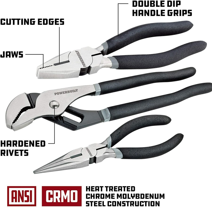 Tools Powerbuilt | Powerbuilt Alltrade 949023 9Pc Pliers Set