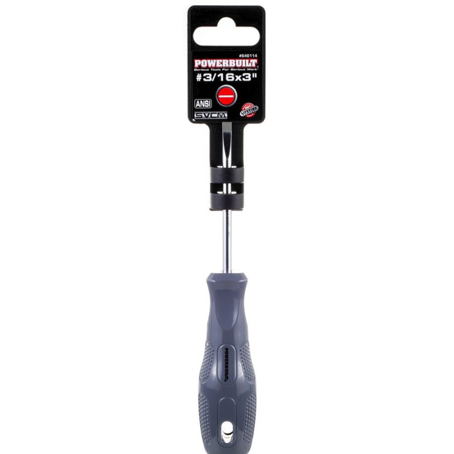 Tools Powerbuilt | Powerbuilt 3/16 X 3 Inch Slotted Screwdriver With Acetate Handle 646114