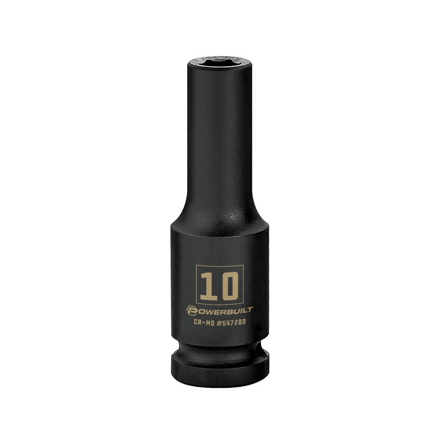 Tools Powerbuilt | Powerbuilt 1/2 Inch Drive X 10 Mm 6 Point Deep Impact Socket 647288