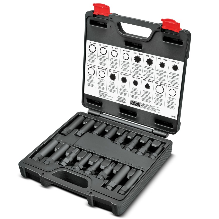 Tools Powerbuilt | Powerbuilt 16 Pc. Locking Lug Nut Master Key Set 647860