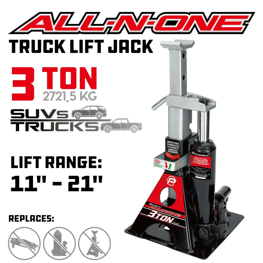 Tools Powerbuilt | Powerbuilt 3 Ton All-In-One Jackstand/Bottle Jack 640912