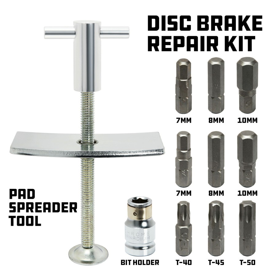 Tools Powerbuilt | Powerbuilt 12 Pc. Drum Brake Repair Kit, Disc Brake Pad Spreader 640592