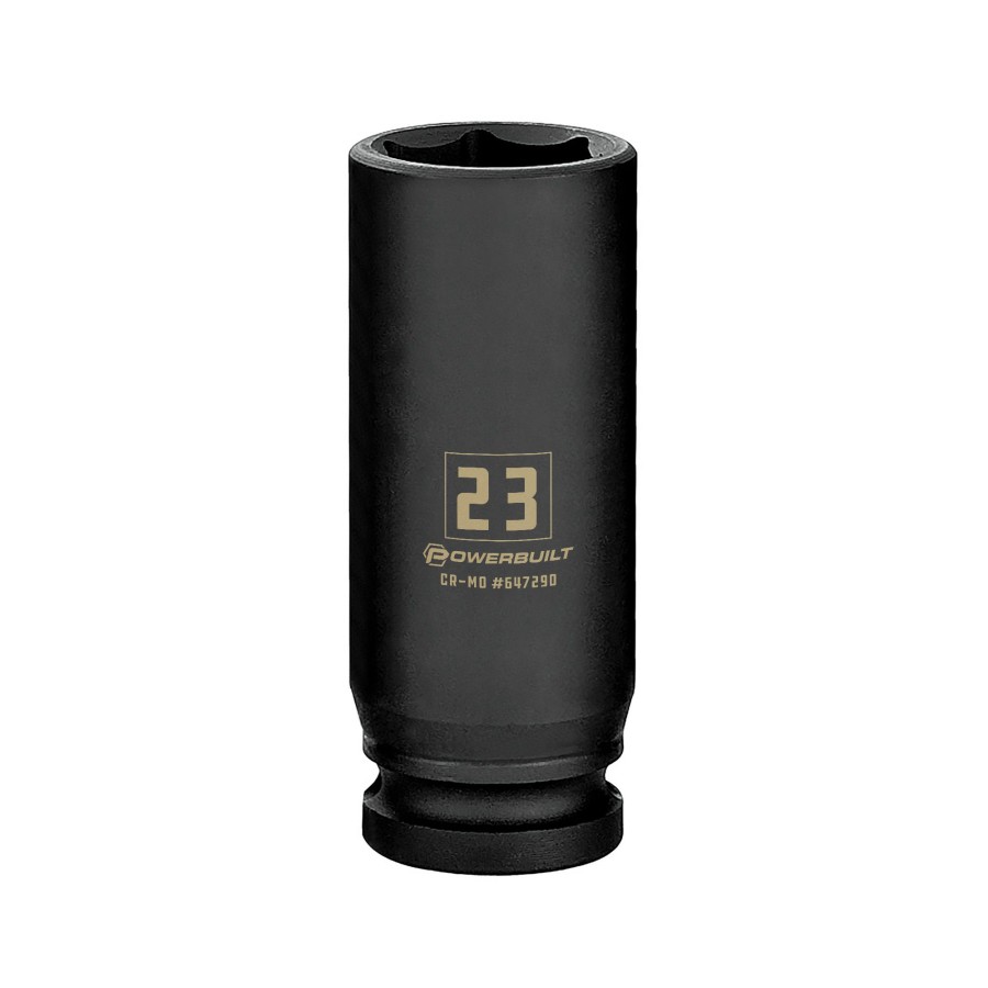 Tools Powerbuilt | Powerbuilt 1/2 Inch Drive X 23 Mm 6 Point Deep Impact Socket 647290