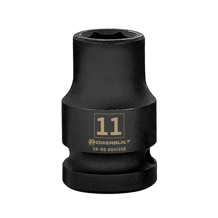 Tools Powerbuilt | Powerbuilt 3/8 In. Drive X 11 Mm 6 Point Impact Socket 11Mm 647250