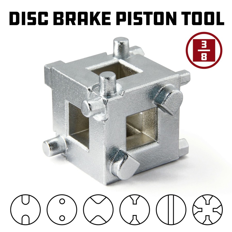 Tools Powerbuilt | Powerbuilt Rear Disc Brake Piston Cube Tool For 3/8 Drive Tool 648410