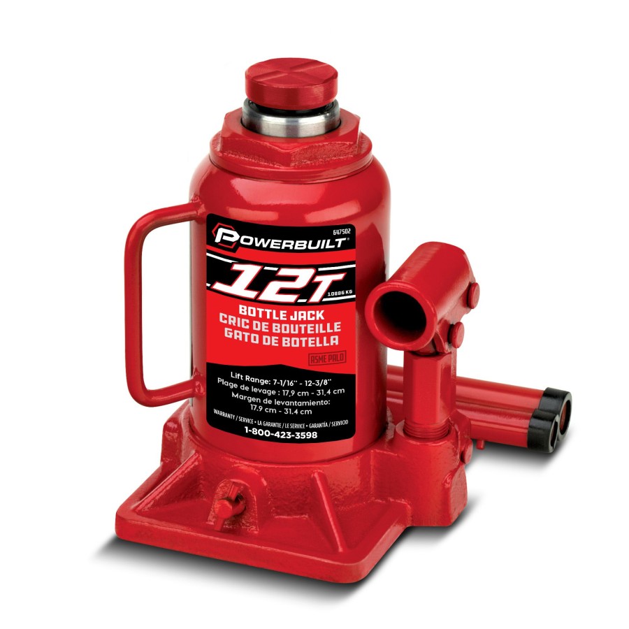 Tools Powerbuilt | Powerbuilt 12 -Ton Shorty Bottle Jack 647502