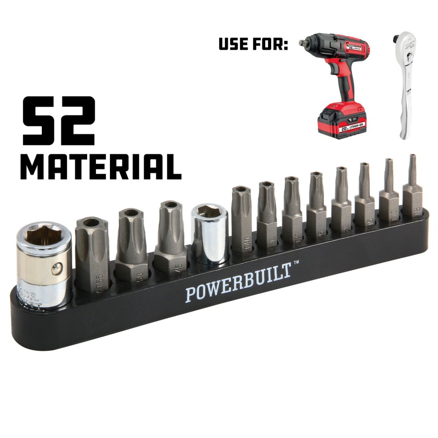 Tools Powerbuilt | Powerbuilt 13 Pc. Tamper Resistant Star Bit Set, Tamper Torx Bits, T10 To T55