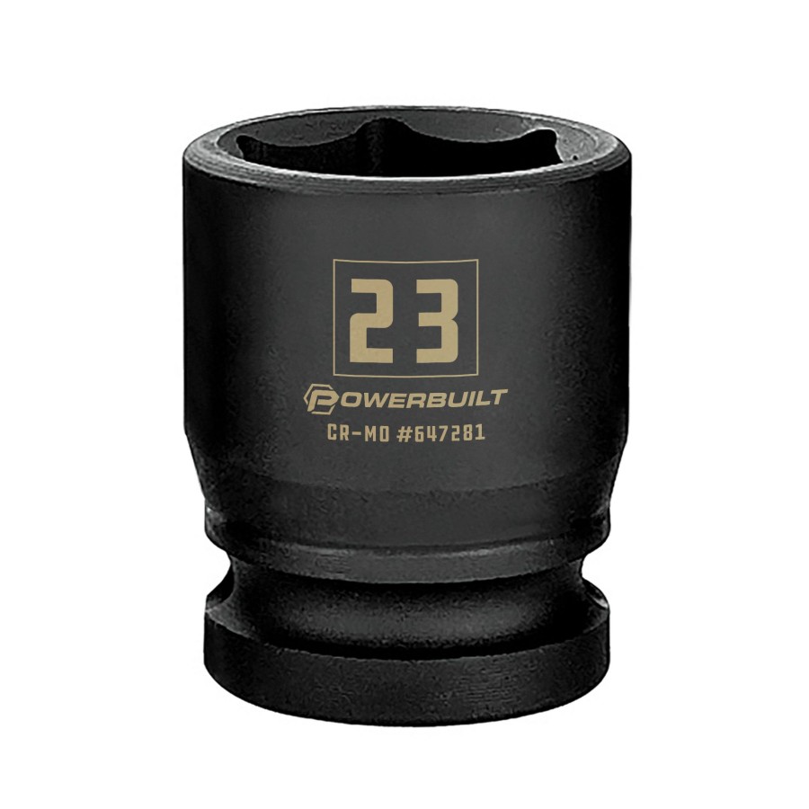 Tools Powerbuilt | Powerbuilt 1/2 Inch Drive X 23 Mm 6 Point Impact Socket 647281