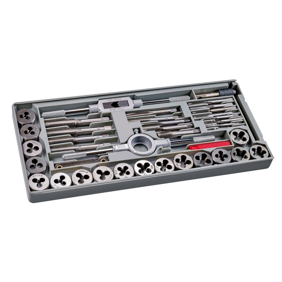 Tools Powerbuilt | Powerbuilt 40 Pc. Metric Tap & Die Set W/Injection Case 647772