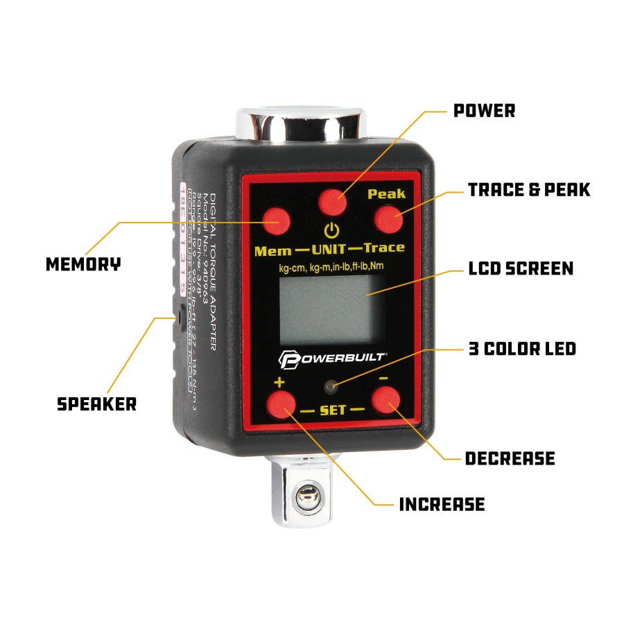 Tools Powerbuilt | Powerbuilt 1/2 Inch Drive Digital Torque Socket Adapter 940962