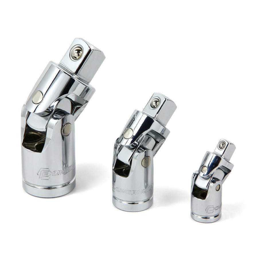 Tools Powerbuilt | Powerbuilt 3 Pc. Universal Joint Set, 1/4 In., 3/8 In., And 1/2 In. Drive