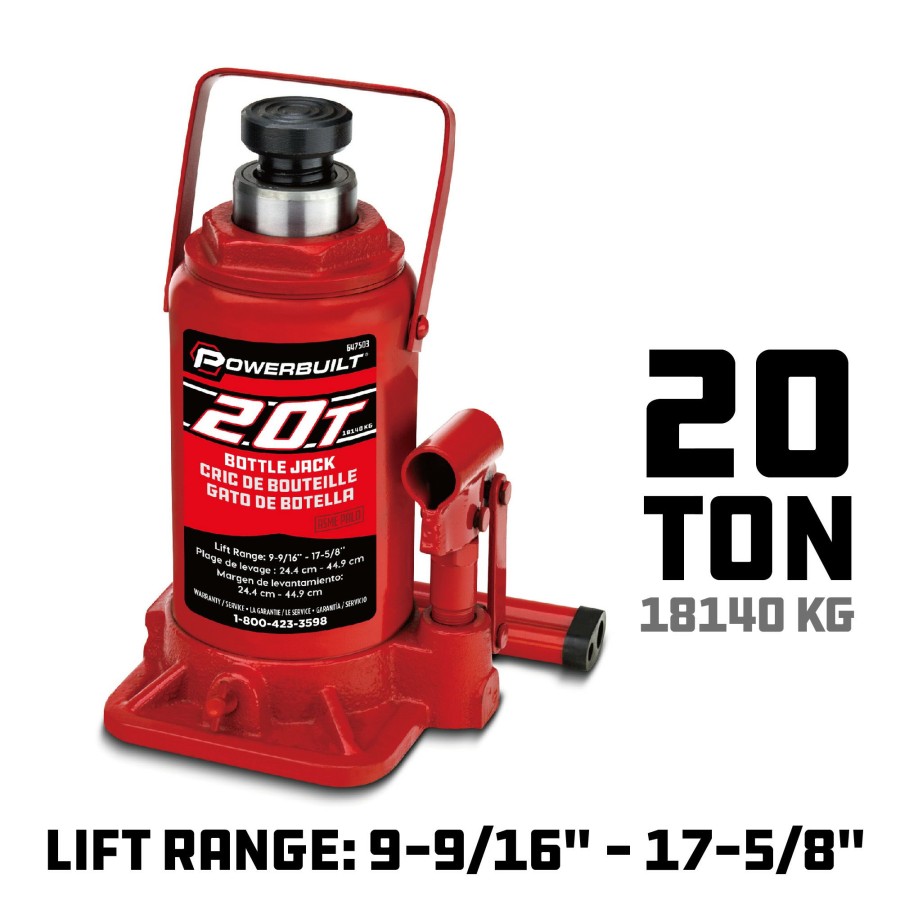 Tools Powerbuilt | Powerbuilt 20 -Ton Bottle Jack 647503