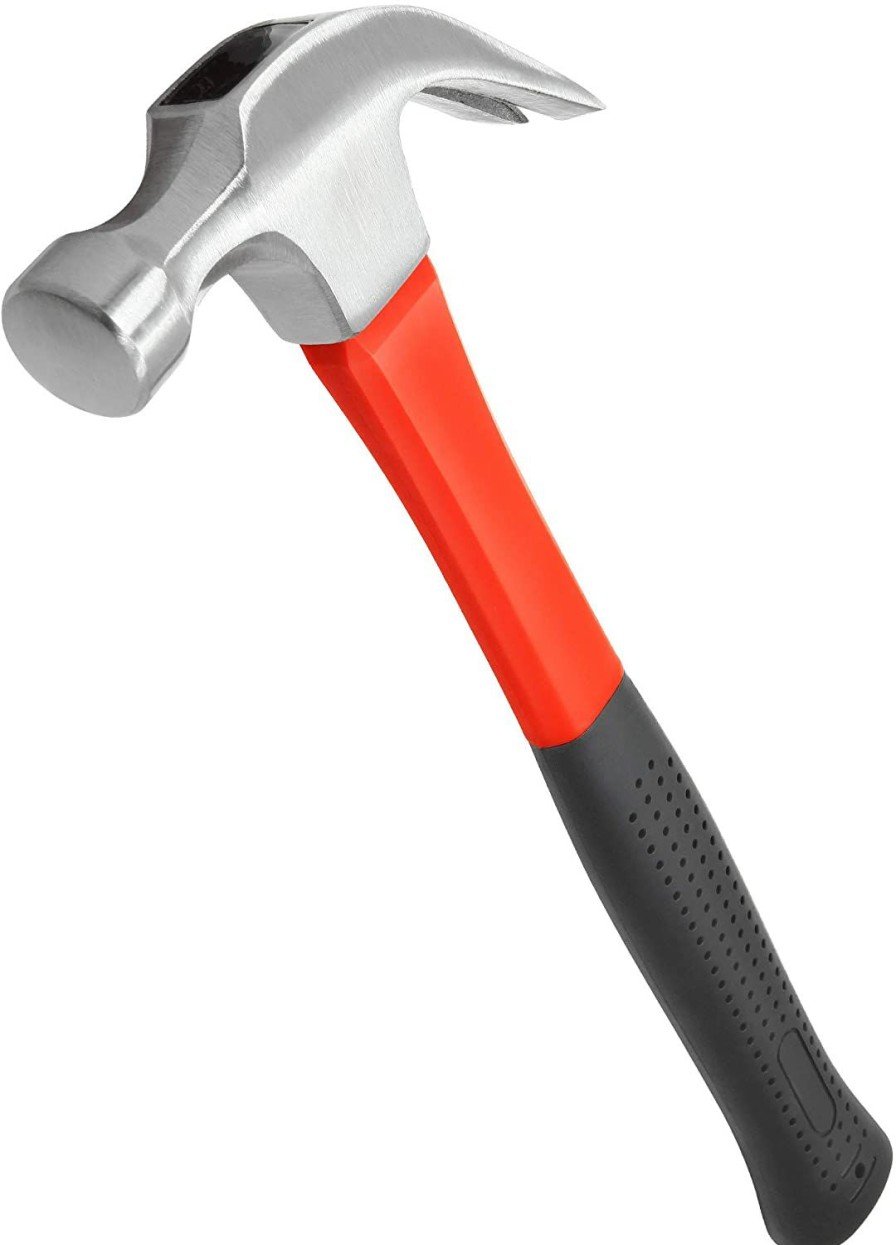 Tools Powerbuilt | Powerbuilt 640948 16 Oz. Claw Hammer With Fiberglass Handle