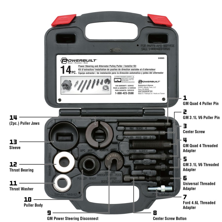 Tools Powerbuilt | Powerbuilt Power Steering And Alternator Pulley Puller Installer Kit 648605