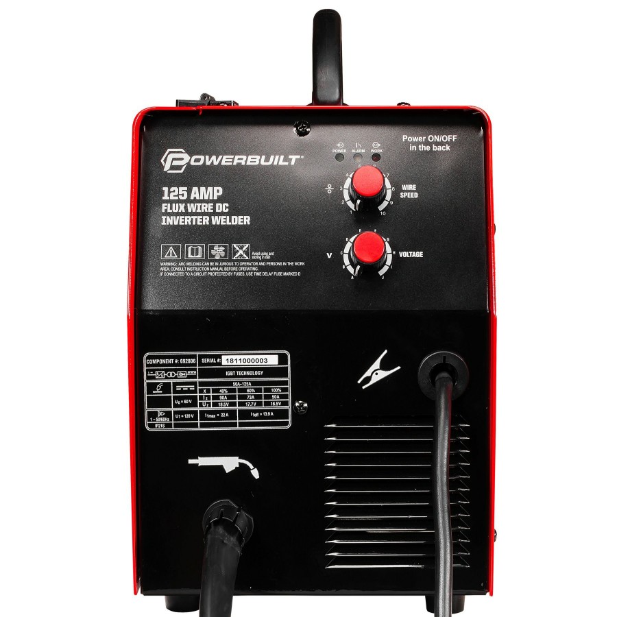 Tools Powerbuilt | Powerbuilt 125A Portable Igbt Inverter Wire Feed Mig Flux Welder 240131