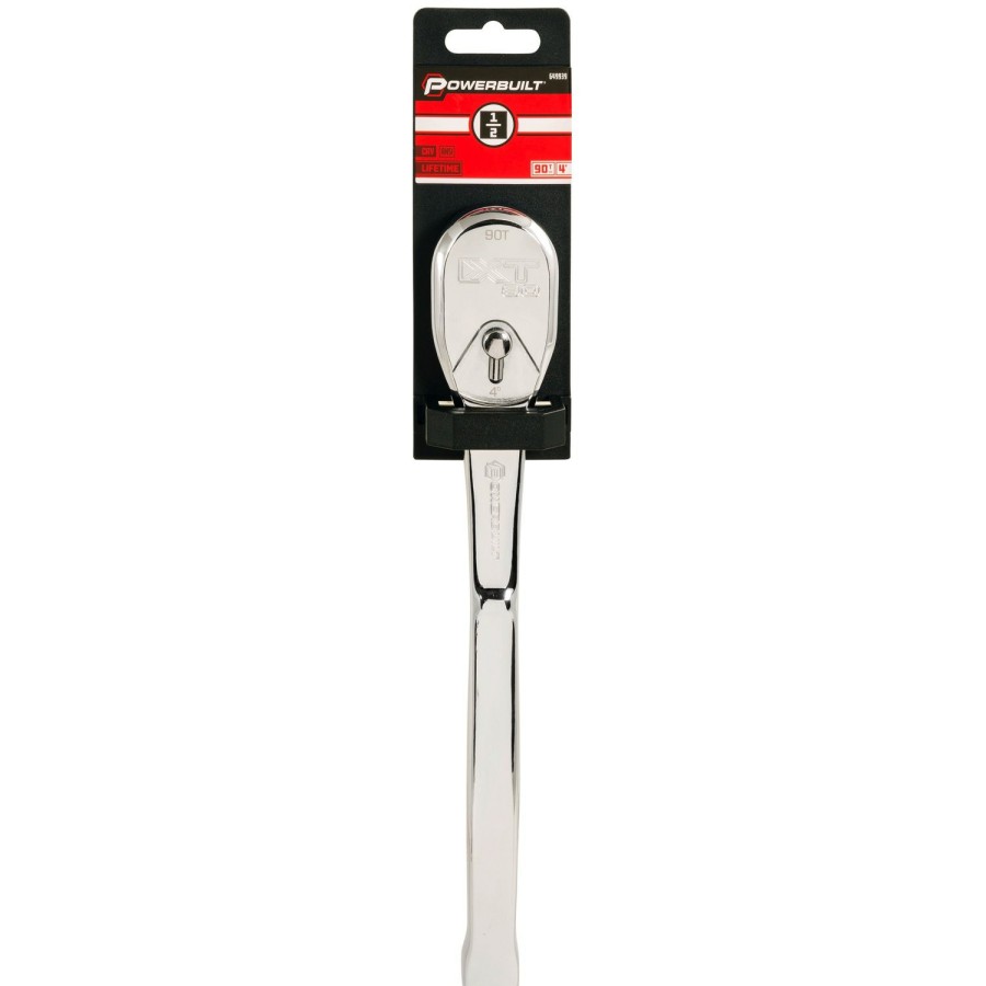 Tools Powerbuilt | Powerbuilt 1/2 Inch Drive 90 Tooth Pro Tech (Xt90) Professional Ratchet 649939