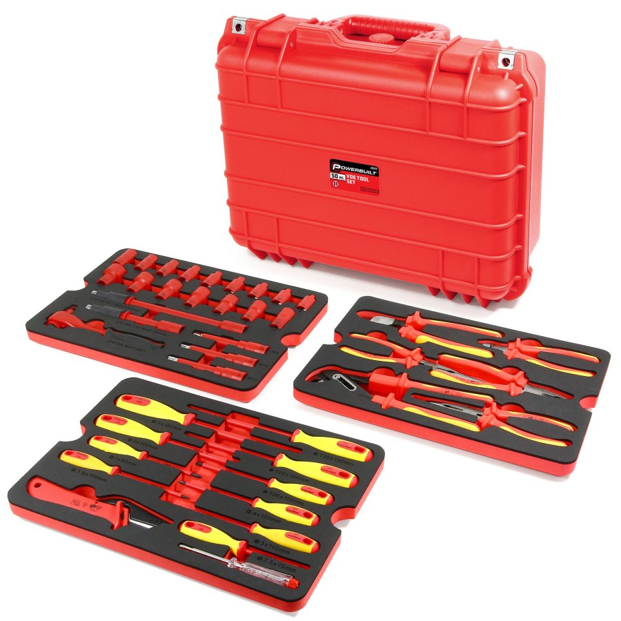 Tools Powerbuilt | Powerbuilt 50 Piece Master Vde Electrical Tool Set With Case 240259