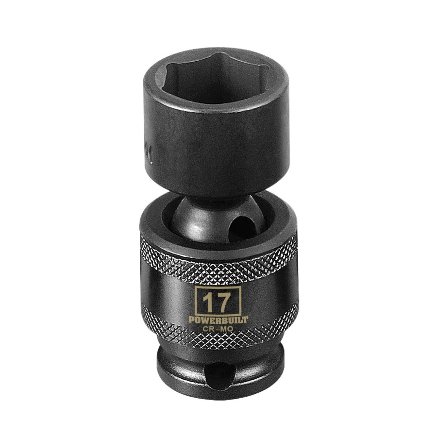 Tools Powerbuilt | Powerbuilt 3/8-Inch Drive 6 Point Metric Universal Impact Socket 17Mm 647228