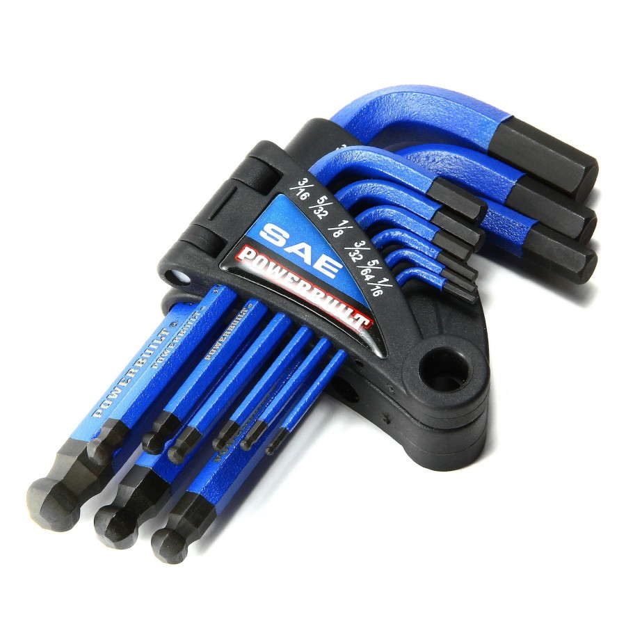 Tools Powerbuilt | Powerbuilt 9 Piece Sae Short Arm Hex Key Set, 1/16-Inch To 3/8-Inch