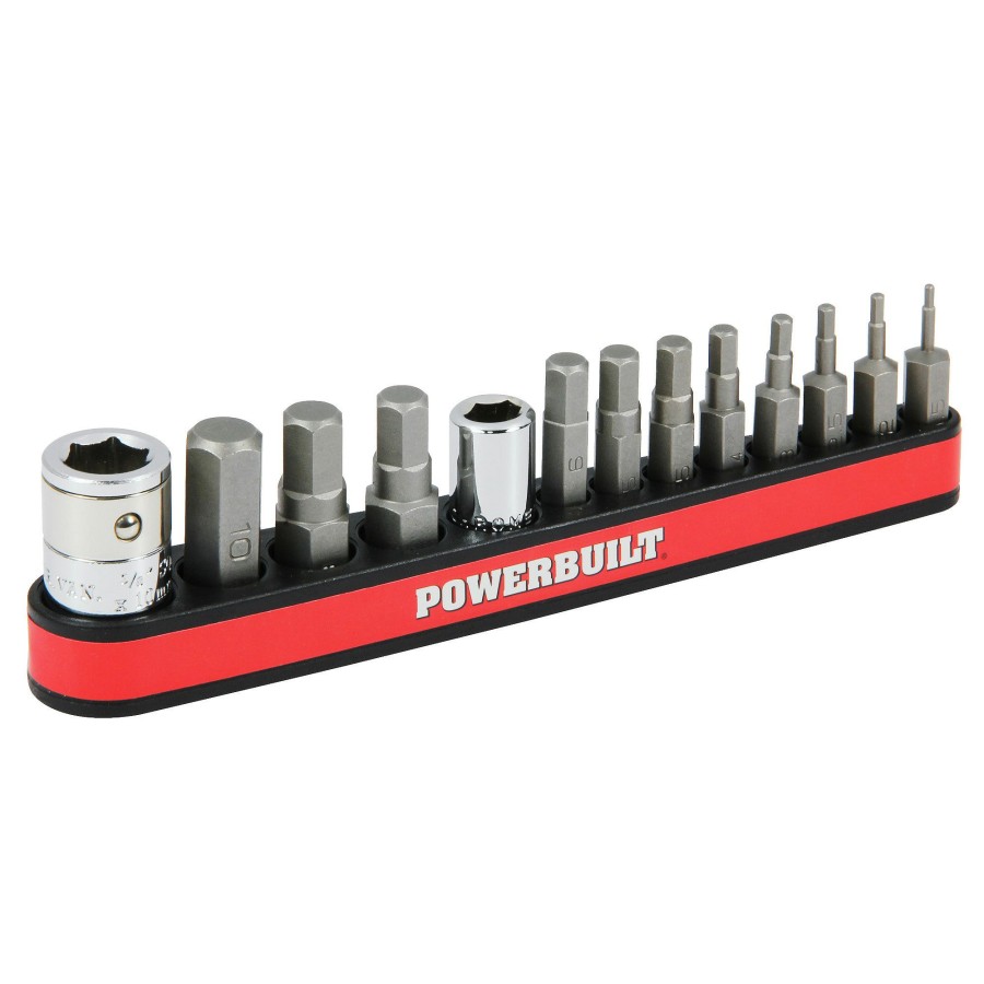 Tools Powerbuilt | Powerbuilt 13 Piece Metric Hex Screwdriver Bit Set With Magnetic Bit Holder