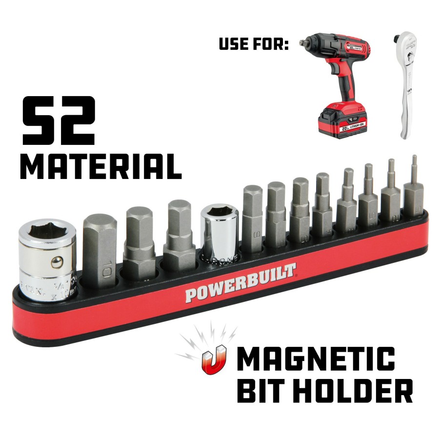 Tools Powerbuilt | Powerbuilt 13 Piece Metric Hex Screwdriver Bit Set With Magnetic Bit Holder