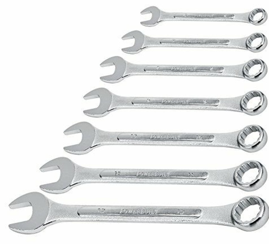 Tools Powerbuilt | Powerbuilt 640077 Metric Combination Wrench Set 7-Piece