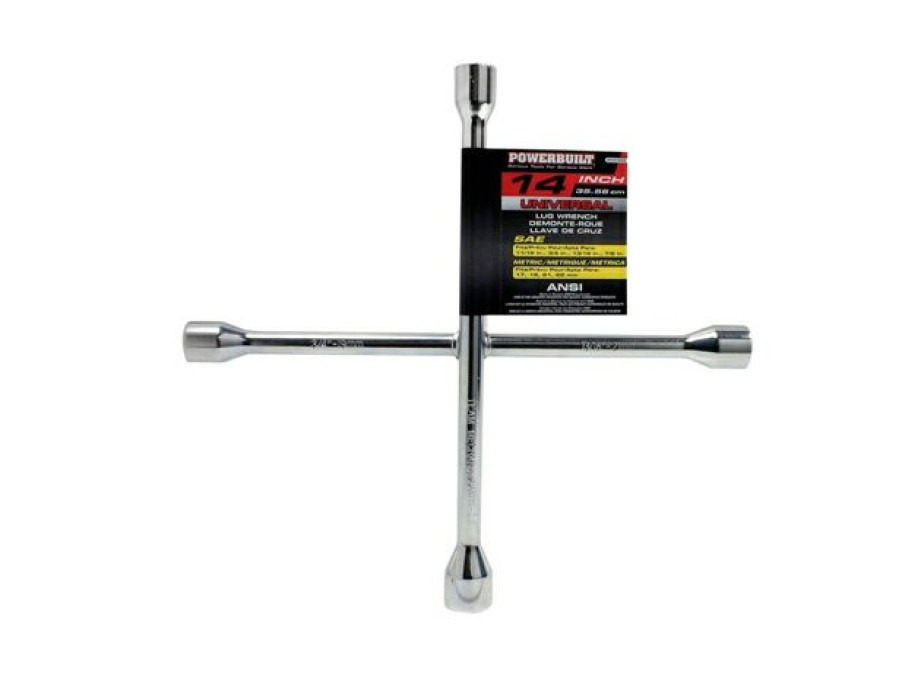 Tools Powerbuilt | Powerbuilt 950558 Universal Lug Wrench, 14 , Chrome Plated