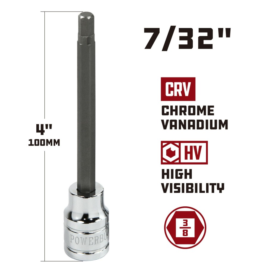 Tools Powerbuilt | Powerbuilt 3/8 In. Drive X 7/32 In. Extra Long Hex Bit Socket, 4 In. Long