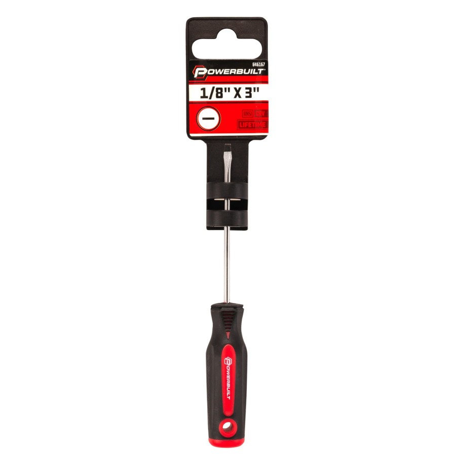 Tools Powerbuilt | Powerbuilt 1/8 Inch Slotted Screwdriver With Double Injection Handle 646167