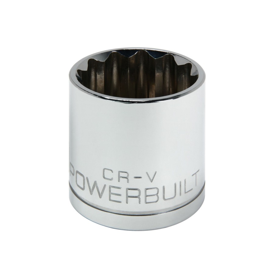 Tools Powerbuilt | Powerbuilt 1/2 Inch Drive X 32 Mm 12 Point Shallow Socket 642025