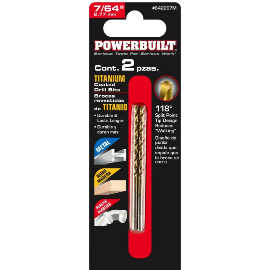 Tools Powerbuilt | Powerbuilt 7/64 Titanium Drill Bit 642267M